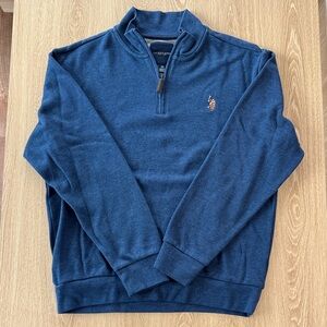 Polo Three Quarter Navy Zip-Up Sweater